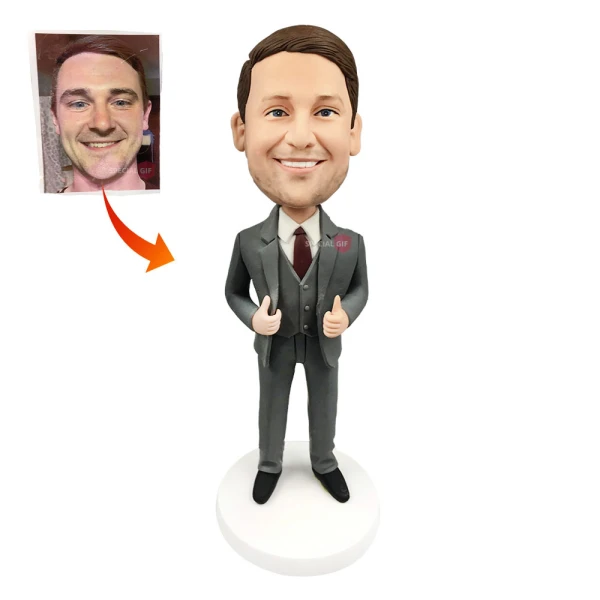 Custom Businessman with thumb up Bobbleheads 