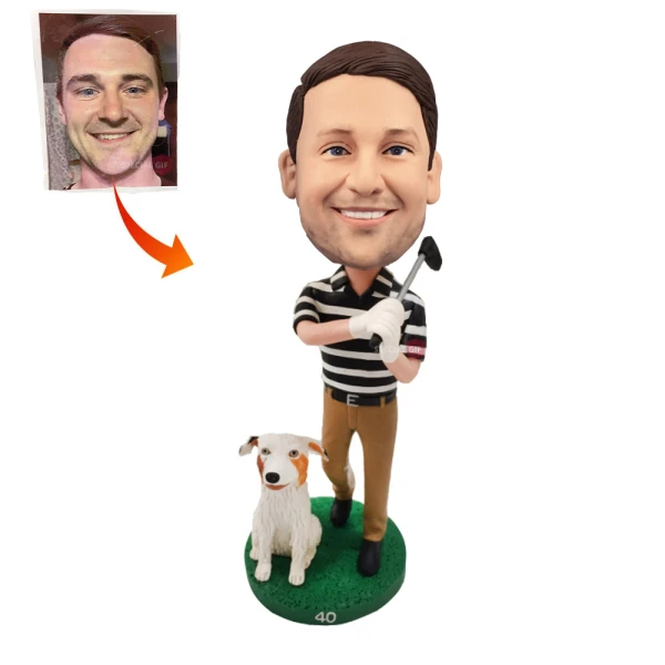 Custom Golf Bobblehead with Dog