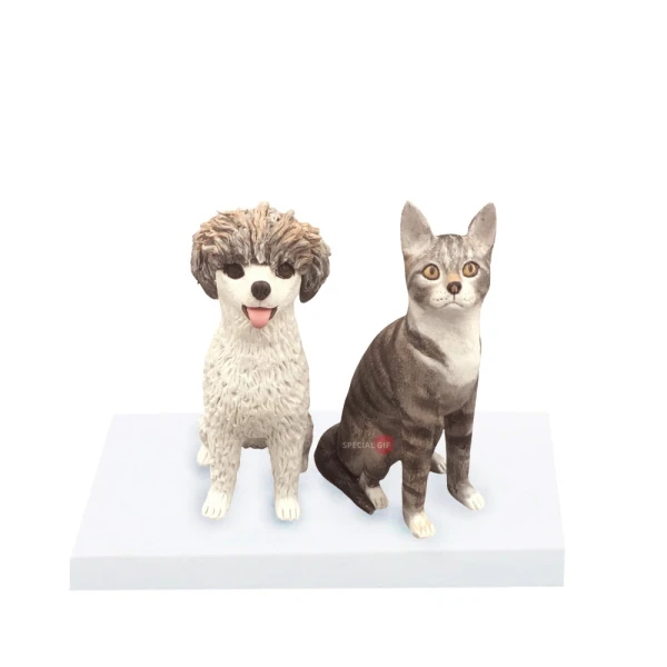 Custom Cat and Dog Wedding Cake Topper