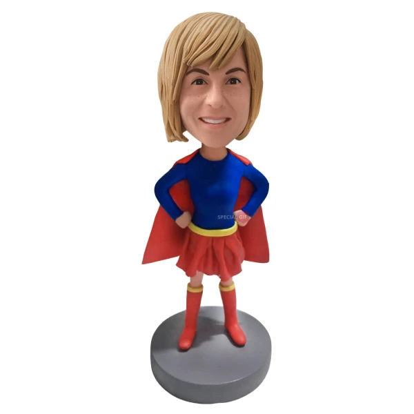 Custom Bobblehead Supergirl with Short Blonde Hair